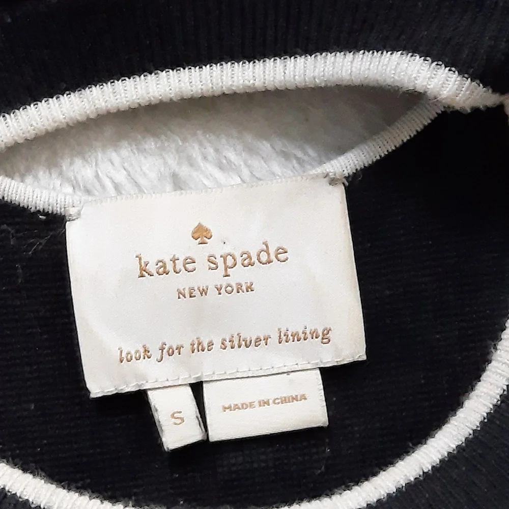 Kate Spade black fluted bow back knit dress - Picture 6 of 7